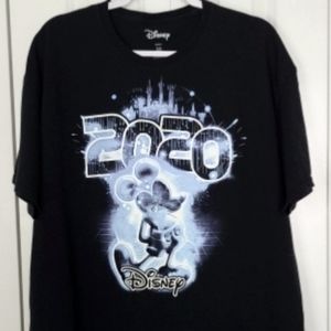 Mickey Mouse Silhouette 2020 Disney Black T-Shirt Size XL